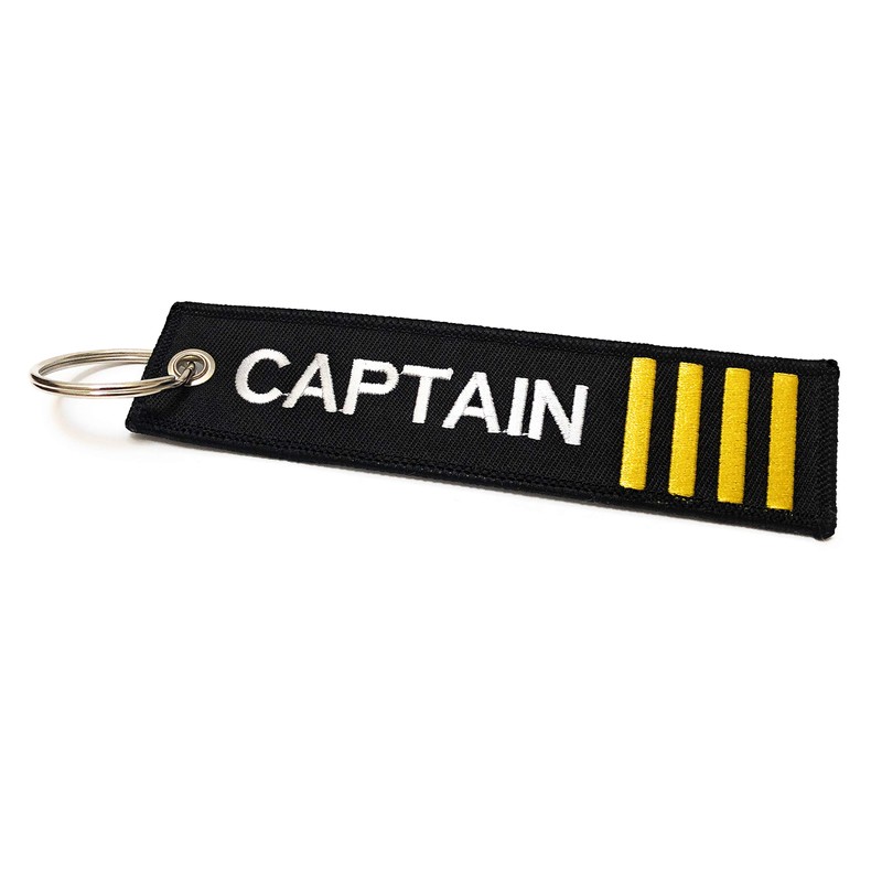 Captain Luggage Tag | Keychain | 4 Gold Stripes |
