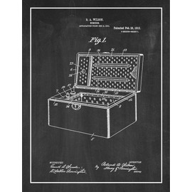 Cigar Humidor Patent Print Chalkboard with Border (5" x 7") M15718