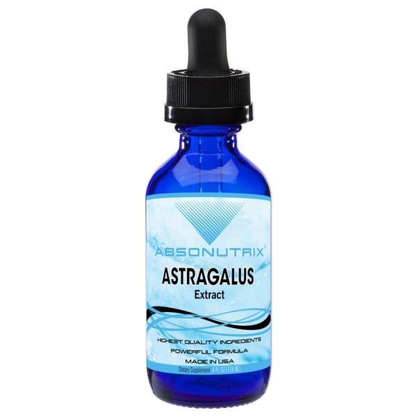 Absonutrix Astragalus Extract 4 Oz 593 mg, Astragalus Root Liquid Drops, 200 Servings per Bottle, Non-GMO, Gluten Free, Vegan, Made in USA, for Immune Support, Body Health, Mental Clarity
