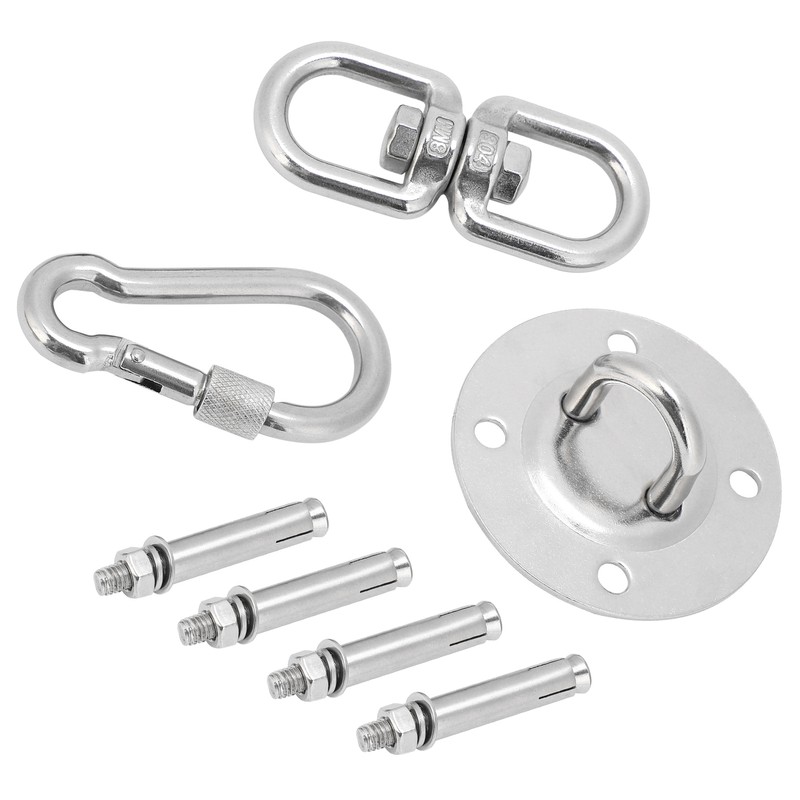Stainless Steel Hammock/Swing Hanging Kit Ceiling Mounting Plate Snap Hook