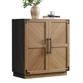 SICOTAS Sideboard Buffet Cabinet with Storage - Modern Farmhouse Credenza with Doors and Adjustable Shelves Fluted Kitchen Buffet Storage Cabinets Coffee Bar Cabinet