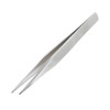 Solid/Rigid Arms Tweezers (Non-Flex), Squared Off fine Tips, 125mm, Stainless