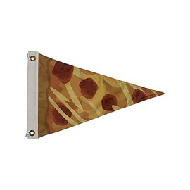 12x18" Pepperoni Pizza Boat Flag Pennant - Durable All-Weather Nylon - Proudly Made in the USA