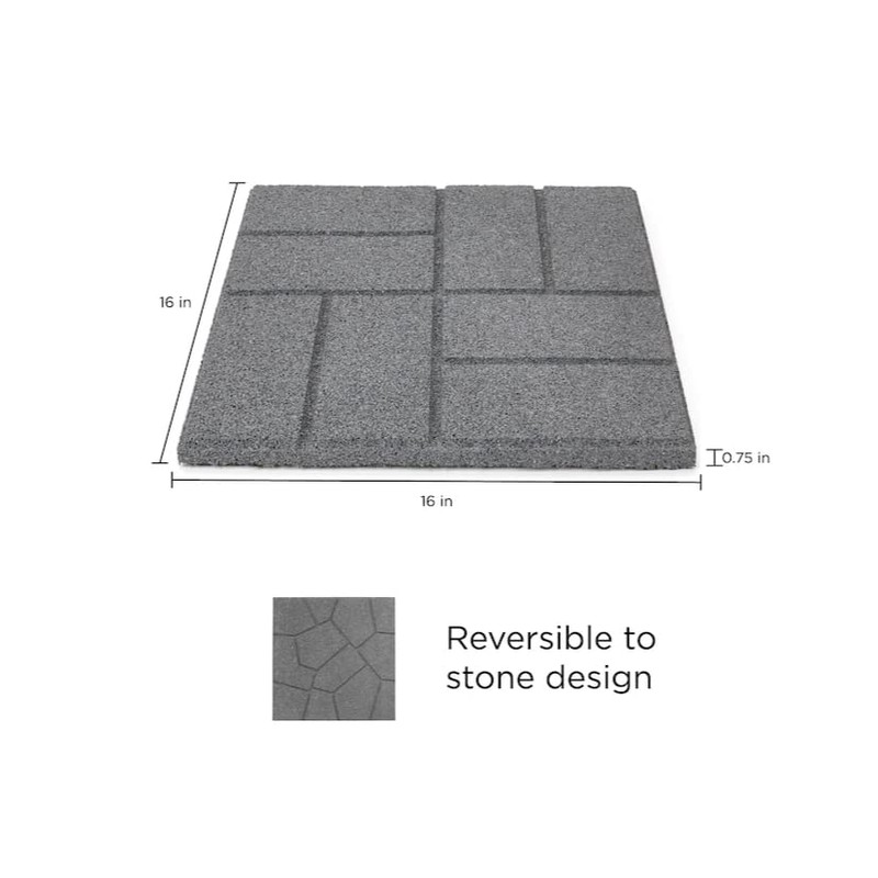 Rubberific Rubberific Dual Sided Rubber Paver Tile - 16" X