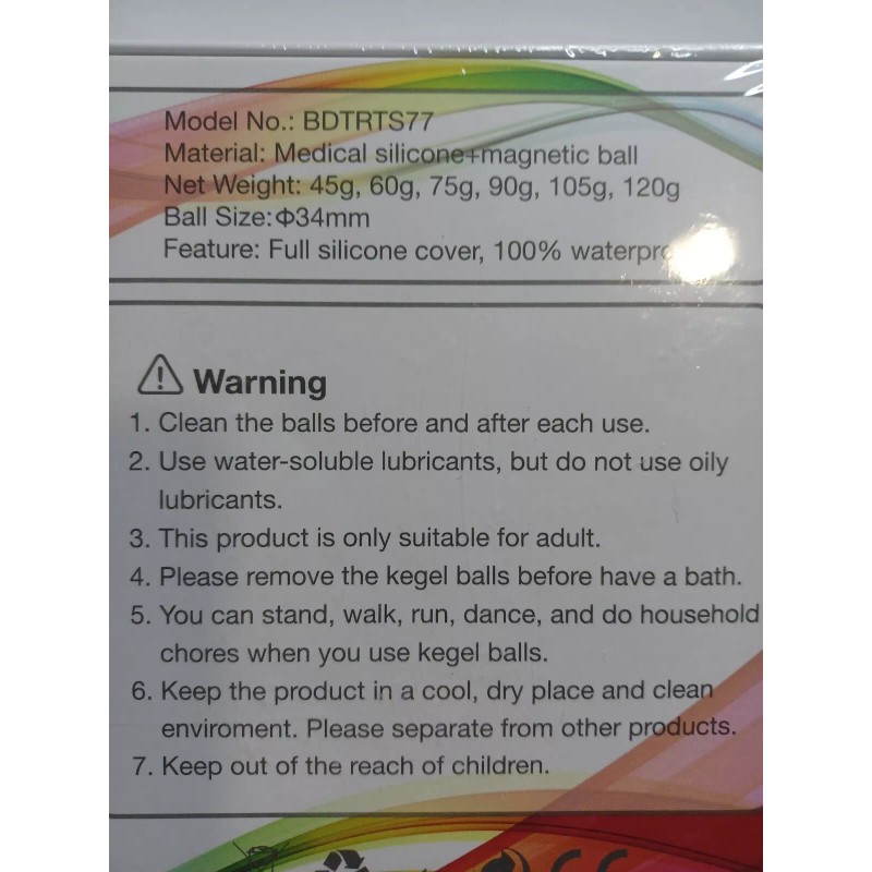 BODY TREATS Kegel's Exercise Weight System 6 Progressive Bladder Strengthening/