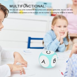 Dry Erase Block, 4x4 Inches Large Write on Wipe Off Dry Erase Dice Multipurpose Educational Dice Dry Erase Cube, Draw Letters Numbers, White Board Dice Cube for Classroom, Game, Kids(Green)