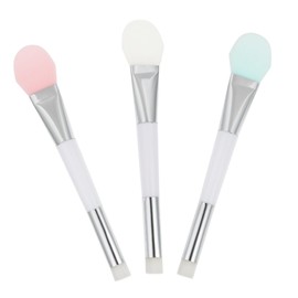 Baluue 3pcs Double- Brush for Skincare Soft Bristles Applicator Transparent for Facial Masks Beauty Treatments
