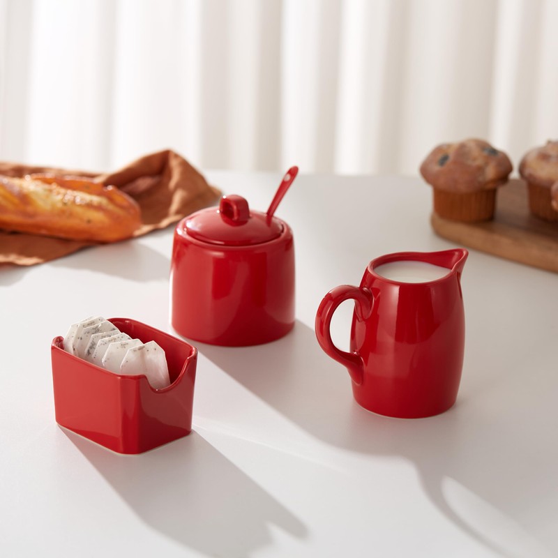 Kook Sugar and Creamer Set, 3 Piece, Pitcher, Sugar Bowl