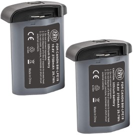 BM Premium 2 Pack of LP-E19 High Capacity Batteries for Canon EOS R3, EOS 1D X Mark III, EOS 1D X Mark II, EOS 1DX, EOS 1Ds III, EOS 1D IV, EOS 1D III Cameras