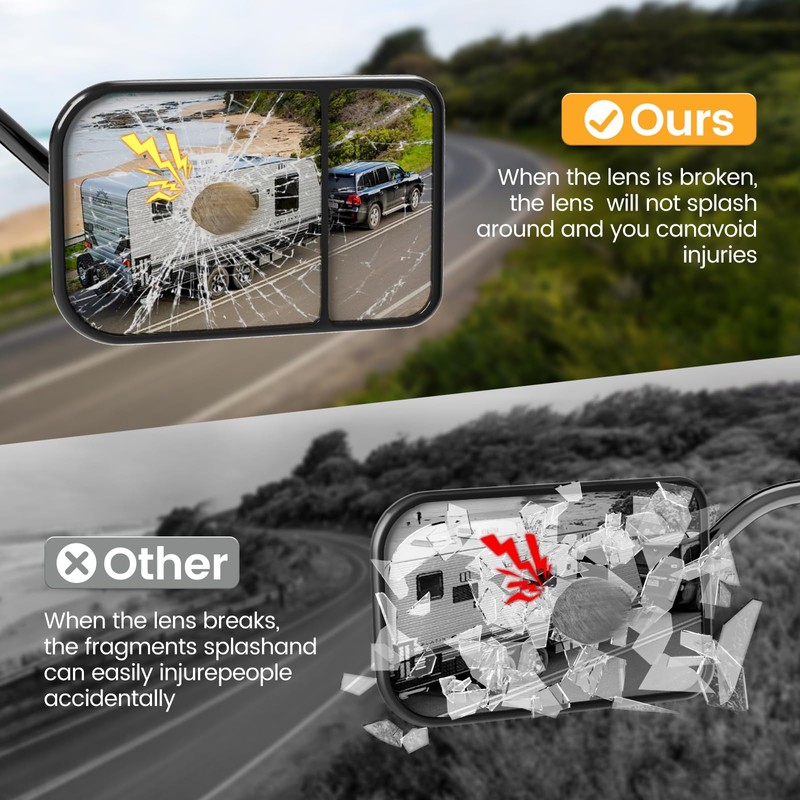 Universal Clip on Towing Mirrors Extensions for Towing, Side Mirror