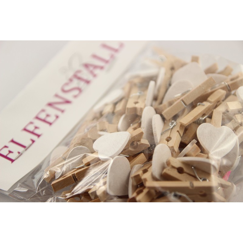 Elfenstall Small Mini Wooden Clothes Pegs / Wooden Pegs /