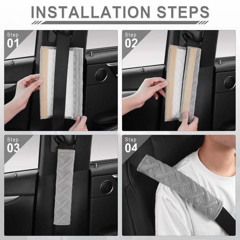JUSTTOP 2-Pack Universal Car Seat Belt Pads Cover for A