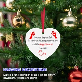 Midwife Gift Thank You Gifts Ceramic Ornament Labor and Delivery Nurse Gift OB-GYN Maternity Doula Nurse Appreciation Gifts Nurse's Day Christmas Retirement Birthday Gift Employee Coworker Gifts