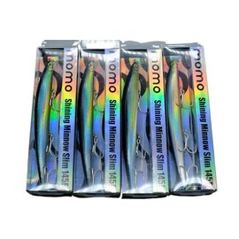 momolures - Shining Minnow Slim 145F Floating Silent Wire Weight Transfer System lure for Saltwater Bass Fishing (ANCHOVY x4pcs)