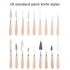 18Pcs Artist Palette Knife Oil Painting Gouache Scraper Wooden Handle