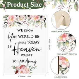 Memorial Table Sign for Wedding, We Know You Would Be Here Today If Heaven Wasn't So Far Away Wedding Sign, Wooden Wedding Decor Loving Memory Sign for Ceremony and Reception(Vivid Style)
