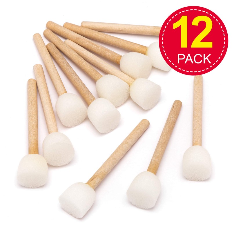 Baker Ross AW590 Mini Sponge Paint Dabbers (Pack of 12),