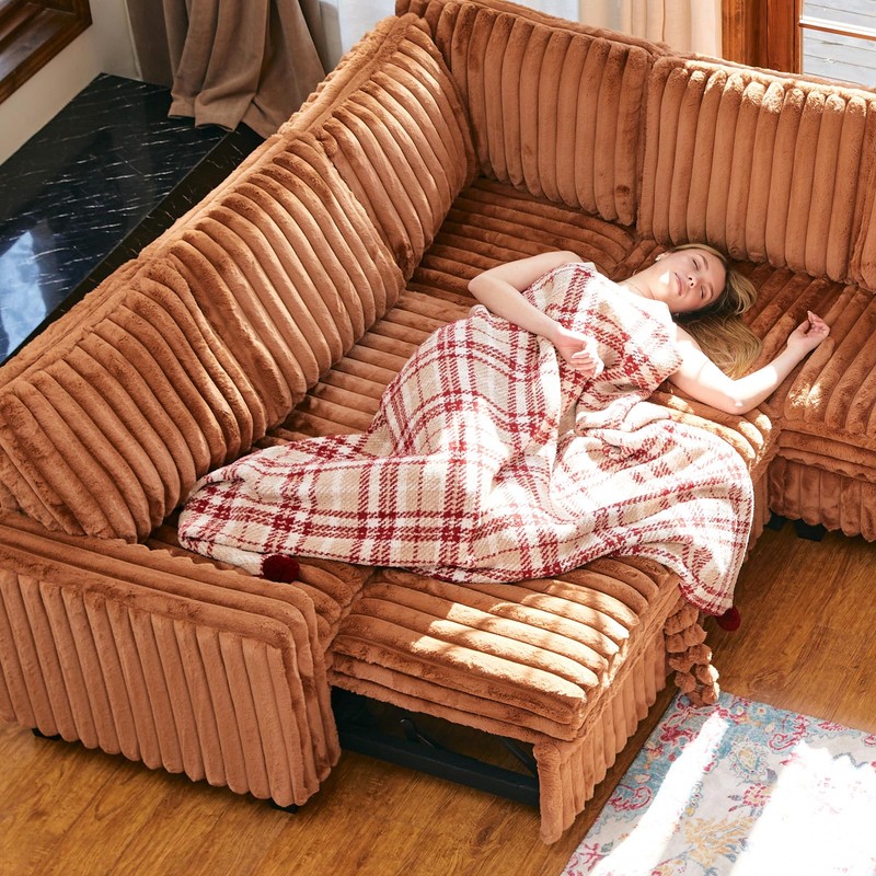 Belffin Plush Corduroy Modular Sectional Sofa Armrest Part Module for