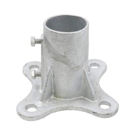 NMI Fence - 4" Floor Flange w/ 2 Set Screws (Chain Link Fencing or Steel Round Posts) - Malleable - Pack of One