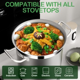 STOCKPOT Stainless Steel Pot, 20 Quart Stock Pot with Lid, 3-Ply Large Soup Pot for All Stoves, Induction Pots, Big Pots for Cooking, Oven & Dishwasher Safe