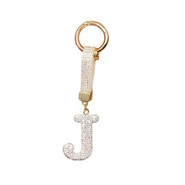 [DIVA Rose] Bag Charm Initial Charm Key Chain Alphabet Men Women Accessories Initial Key Ring, J