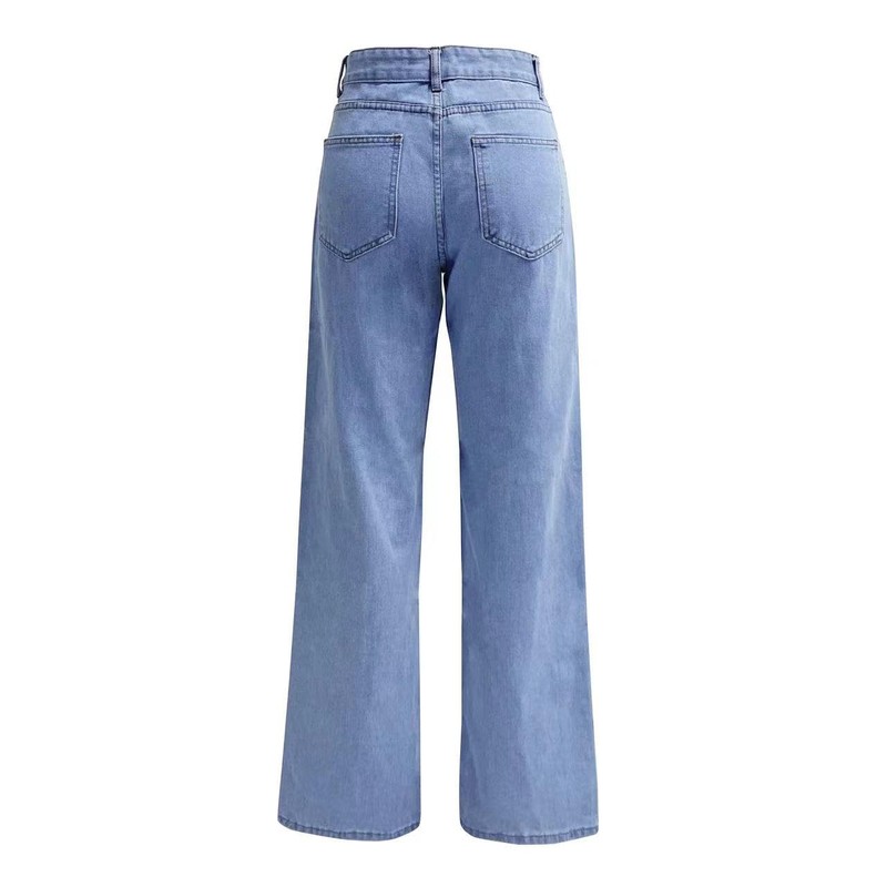 Womens Jeans Boyfriend Cargo Wide Leg Bootcut Pants Straight Leg