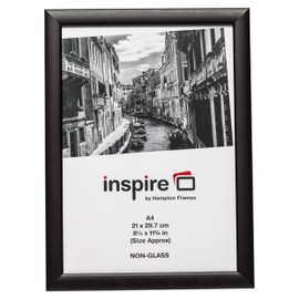 Hampton Frames BLACKWOOD A4 (21x30cm) Black Pine Picture Poster Photo Frame Acrylic (Non Glass) PAWFA4BBLKX - 2PK