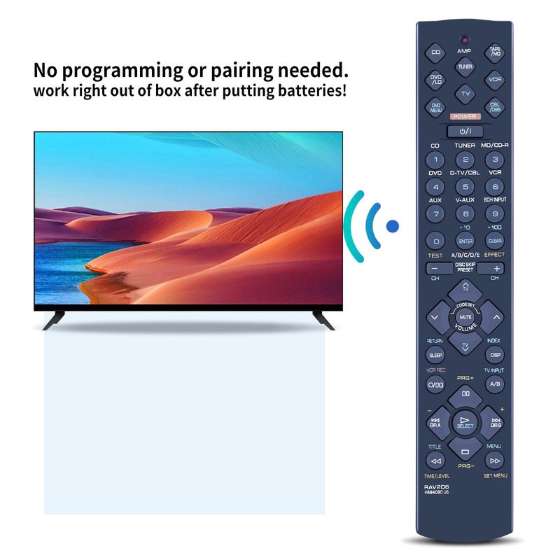 New RAV206 V694090US Replacement Remote Control fit for Yamaha AV