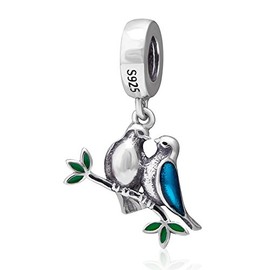 Original 100% 925 Sterling Silver Charm Bead Love Animal Charm family Birthday fit Pandoras Bracelets DIY Charms (Bird Charms)