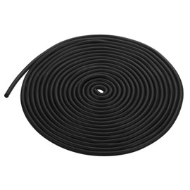 DTGN 7mm x 8meters(DxL) Foam Rubber Weather Seal Strip - 1Pack - Good for DIY Furniture - Round EPDM Foam Rubber Weather Stripping - Black