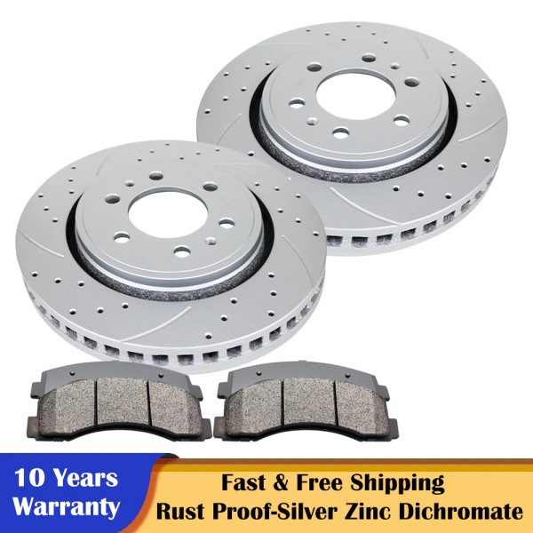 Autopartspconline Front Rotors and Brake Pads Brakes for 2010-2020 Ford
