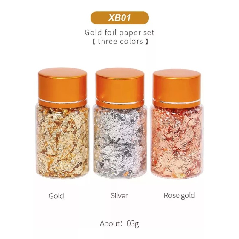 KFMX 2 Piezas Escamas De Hoja De Oro Para Moldeado