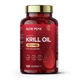 Max Strength Antarctic Krill Oil Softgels | 2000MG | 120 Capsules | Premium Blend Omega 3 Fatty Acids | EPA & DHA | Astaxanthin | Naturally Harvested | Heart Health & Brain Function