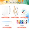 pomaylor 8 Pack 8 * 10In Canvas Boards for Painting, Art Canvas for Drawing with 16 Brushes & 8 Paint Trays & 16 Acrylic Paint, Mini Painting Canvas with Easel Set, Painting Kits for Adults & Kids Party