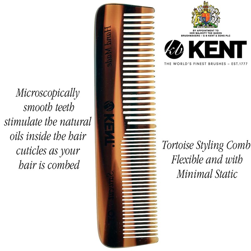 Kent Handmade Coarse and Fine Toothed Pocket Comb for Men,