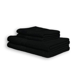 EXKLUSIV HEIMTEXTIL Terry Towelling Bath Towel 70 x 140 cm Black 500 g