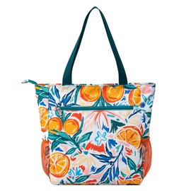 Solance Large Shopping Tote Bag Shoulder Gym Beach Travel Bag with Pockets, Summer squeeze