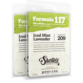 Iced Mint Lavender Wax Melts Multi Pack - Formula 117 - 2 Highly Scented 3 Oz. Bars (6 Oz. Total) - Made With Essential & Natural Oils - Fresh & Clean Air Freshener Cubes Collection
