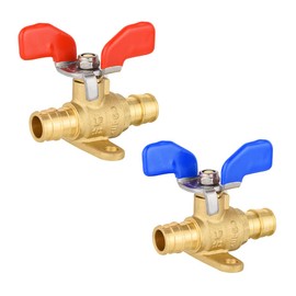 (Pack of 2) EFIELD 1/2-inch Pex-A Expansion Full Port Shut-off Brass Ball Valve with Drop-ear, Red, Blue Butterfly Levels, cUPC Certified (2)