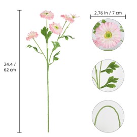 Uznaeoi 6Pcs Daisy Artificial Flowers 24.4’’ Pink Artificial Wildflowers Realistic Fake Daisies with Stems for Wedding Home Kitchen Party Garden Indoor Decoration(Pink)
