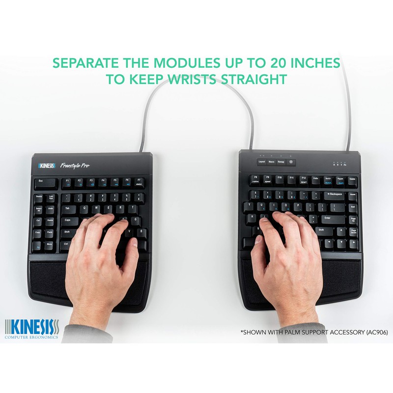 KINESIS USB-A Freestyle Pro Quiet Ergonomic Split Mechanical Keyboard (Cherry