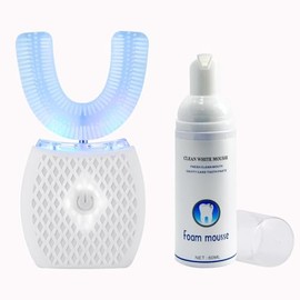 MAYBUY Cepillo de dientes ultrasónico automático para adultos, kit de blanqueamiento dental eléctrico sónico de 360° con temporizador automático, carg