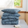 MKXI King Comforter Set Lightweight Bedding Set Blue Flowers and