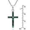 AeraVida Unisex Religious Beautiful Cross of Faith Malachite Inlaid .925