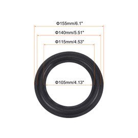 sourcing map Rubber Speaker Foam Edge Surround Rings 6.5 Inch 105mm x 155mm Perforated Subwoofer Rings Replacement Parts for Speaker Repair or DIY Black