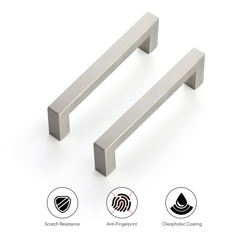 Ravinte 12 Pack 4-1/2 Inch Kitchen Square Cabinet Handles Satin