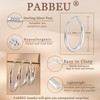 PABBEU S925 Sterling Silver Hoop Earrings Large Silver Hoop Earrings