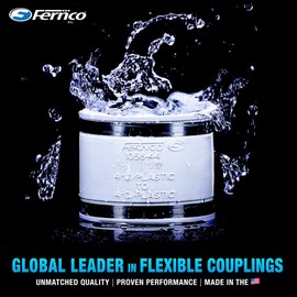 Fernco 1056-125 1-1/4-in. Flexible PVC Pipe Coupling for Cast Iron and Plastic Plumbing Connections in White