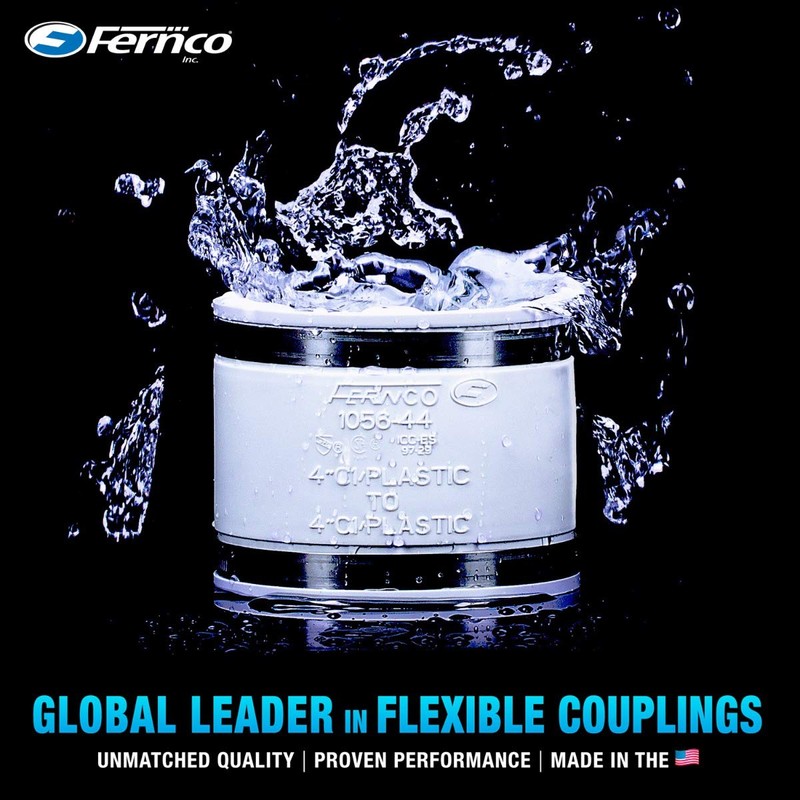 Fernco 1056-125 1-1/4-in. Flexible PVC Pipe Coupling for Cast Iron