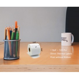 Hcode 2 Inches Circle Color Dot Direct Thermal Labels Blank Shipping Address Labels 500Pcs/Roll (Waterproof, Oil-Proof & Tear-Resistant) Compatible with Rollo & Zebra Desktop Printers